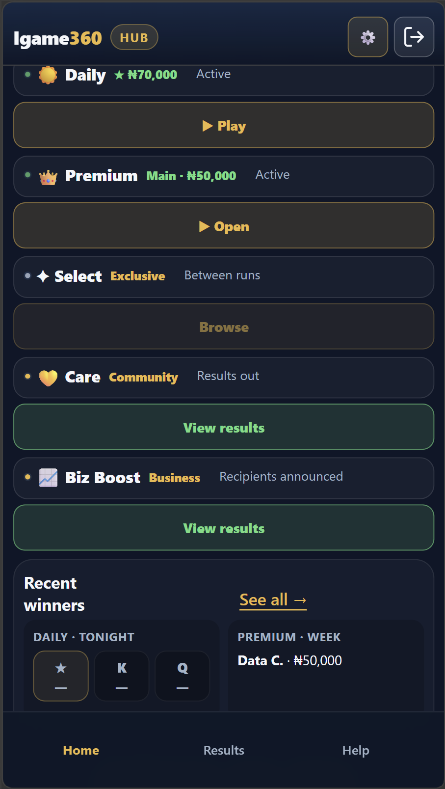 Play access — Daily Premium Select Care Biz Boost